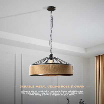 Rustic Hemp Rope Pendant Light Fitting 2PCS ~4043