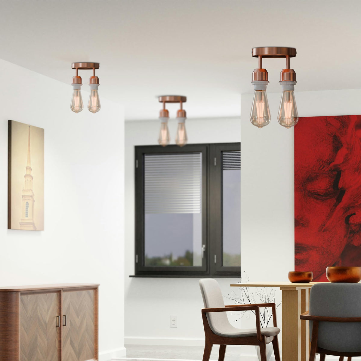 Vintage  2 way ceiling light 