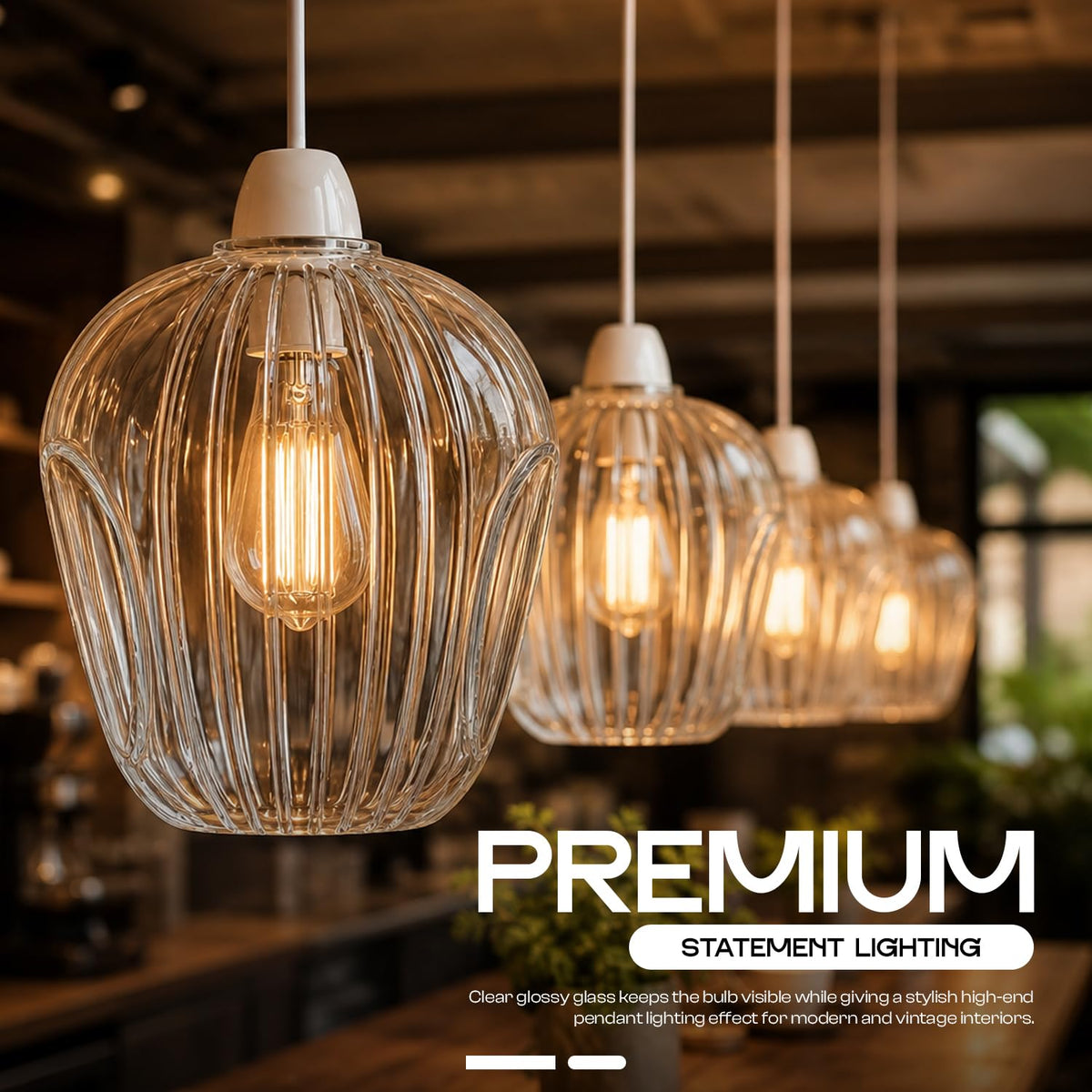 2Pack Glass Lamp Shade E27 Easy Fit Ceiling Pendant~4111