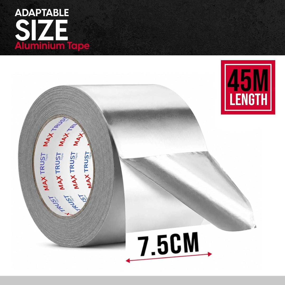 Aluminium Foil Insulation 75mm x 45m Silver Tape ~4072