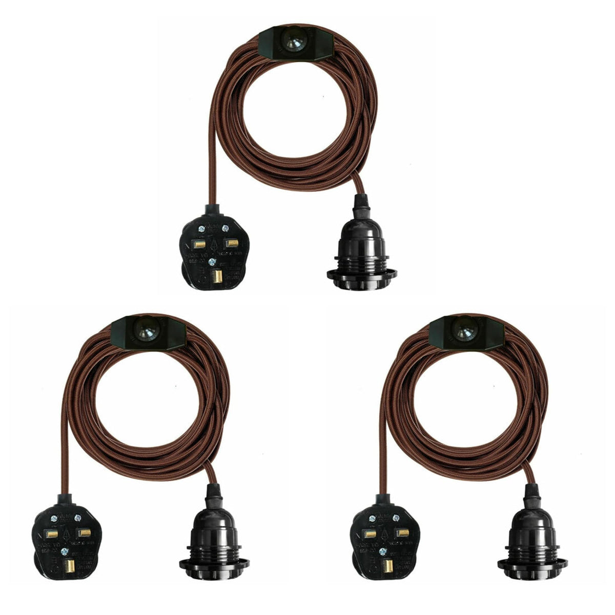 2m Plug in Pendant Light Fabric Cable  E27 Socket~4101