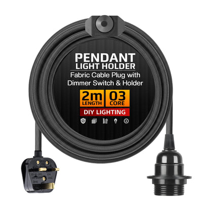 Plug in Pendant Light E27 2m Dimmer Switch Cable~4142