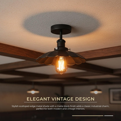 Vintage Semi Flush Mount 22cm shade Ceiling Light~4141