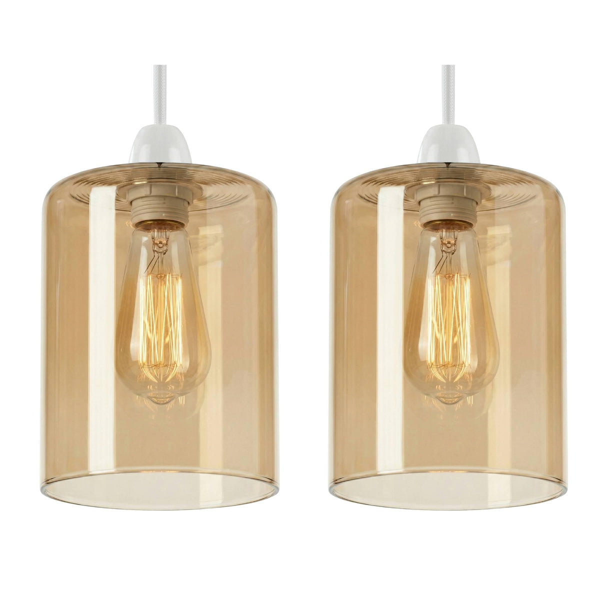 2Pack Glass Lamp Shade E27 Easy Fit Ceiling Pendant~4111