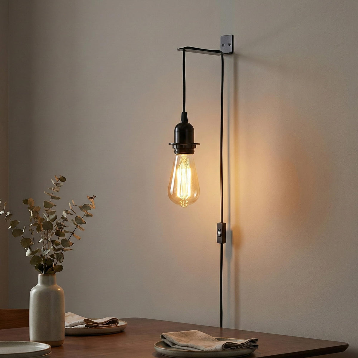 Plug in Pendant Light 2m/4.5m Cable E27 Lamp Holder~4119