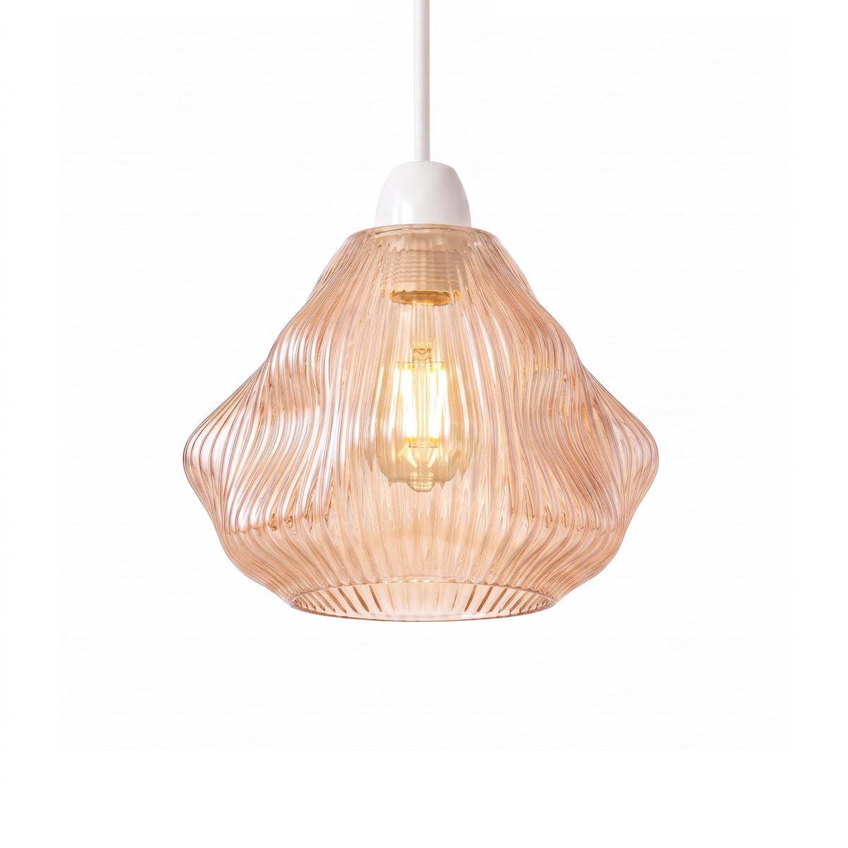 Amber Glass Lamp Shade Pendant Light Replacement~4081