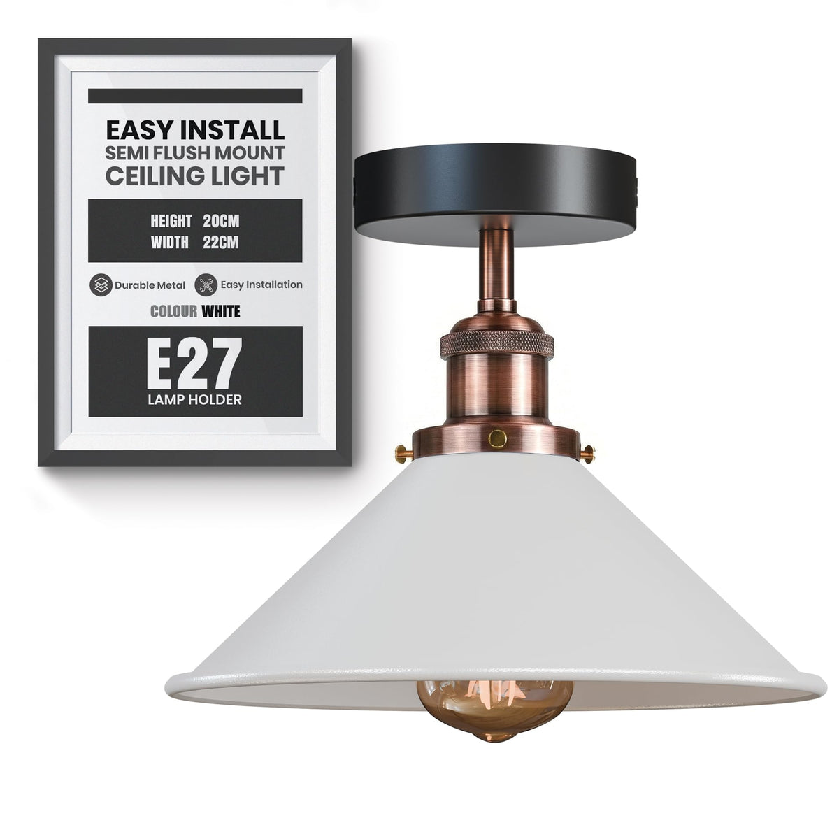 industrial metal ceiling shade