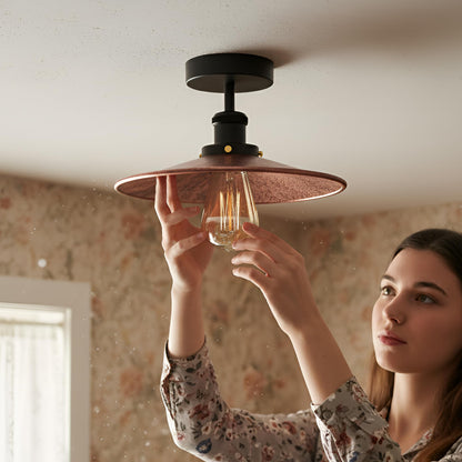 Industrial E27 Semi Flush Mount Ceiling Light~4041