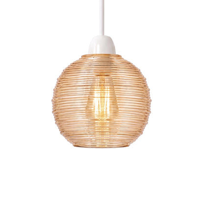 Amber Glass Lamp Shade Pendant Light Replacement~4081