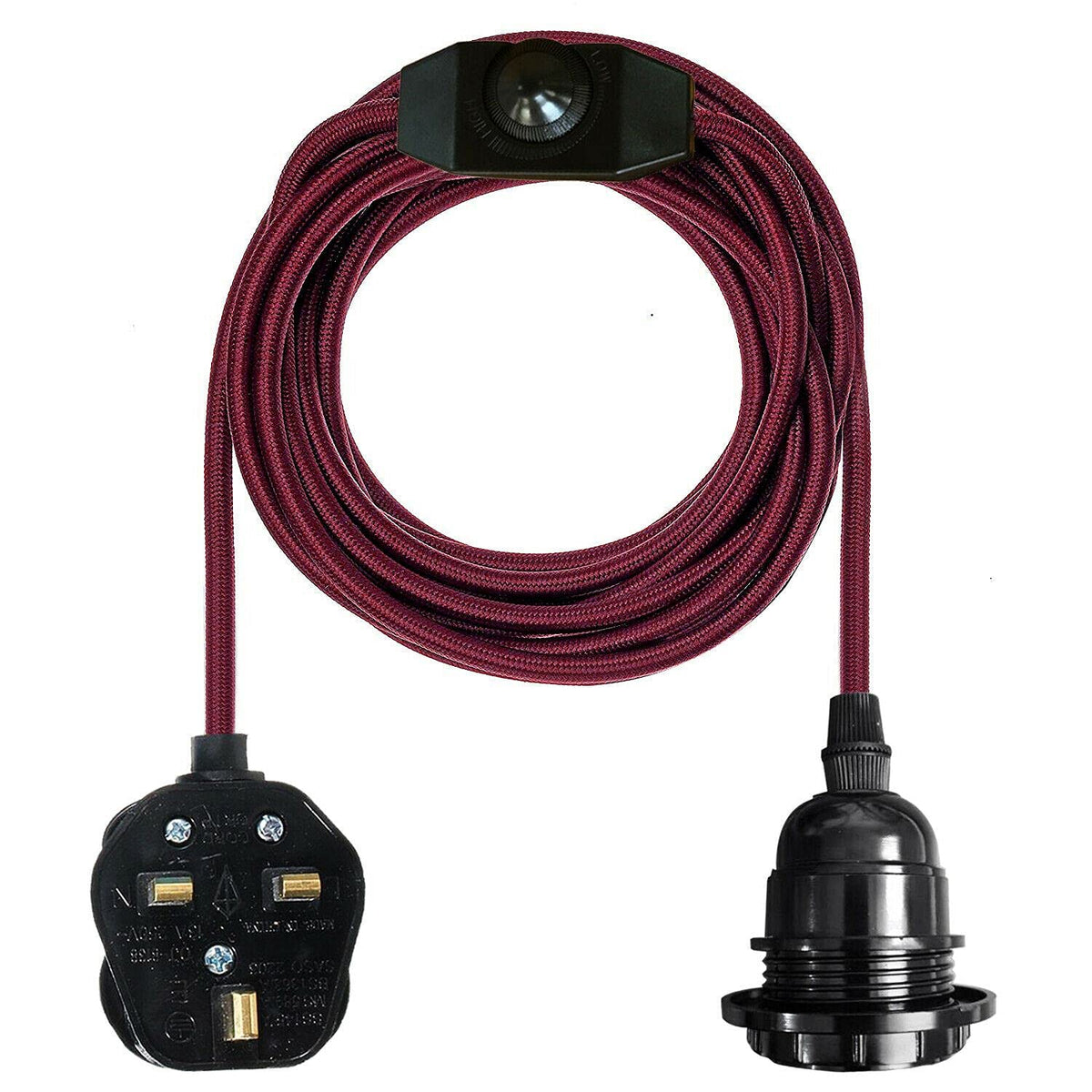 Plug in Pendant Light E27 2m Dimmer Switch Cable~4142