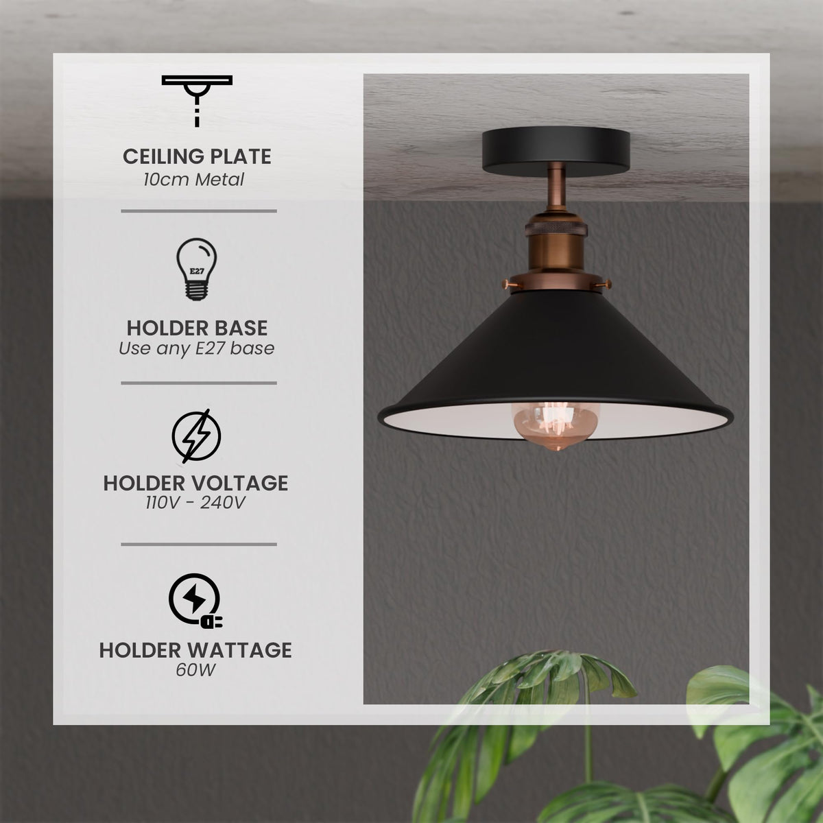 vintage style loft lamp shade