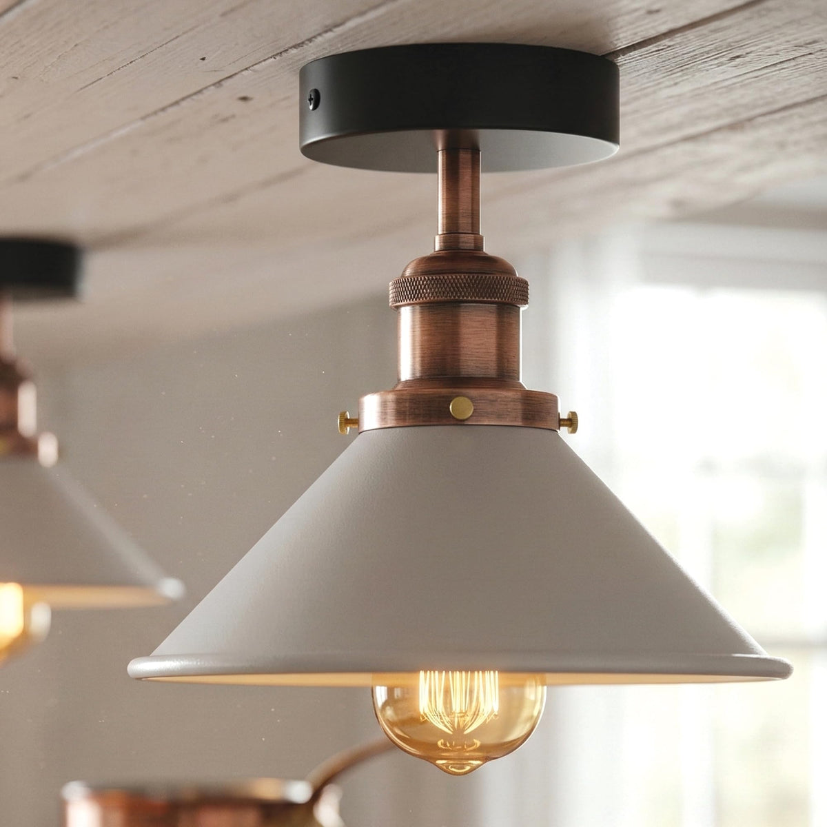 industrial metal ceiling shade
