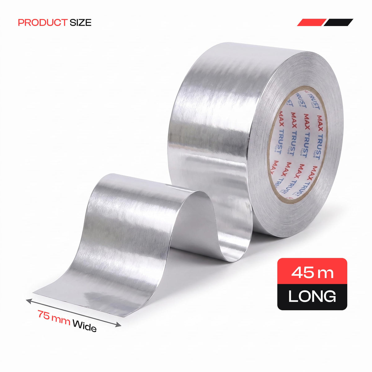 Aluminium Foil Insulation 75mm x 45m Silver Tape ~4072