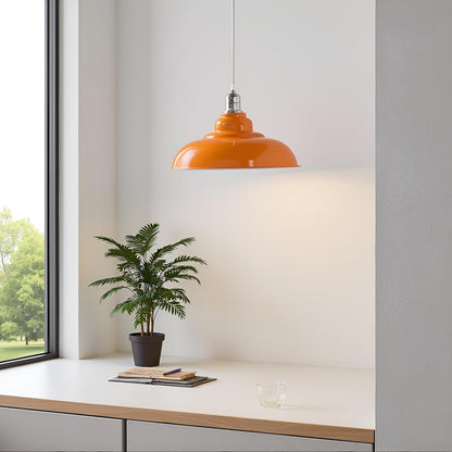 Semi Curvy Pendant Light Retro  E27 32cm Metal Shade~4138