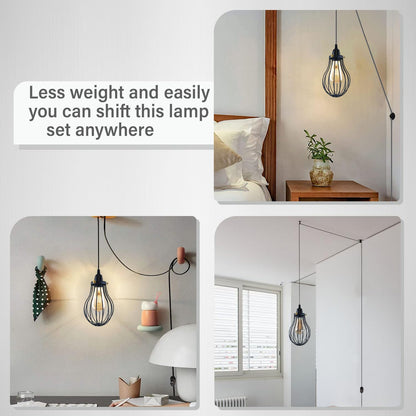 2m Plug in Pendant Light Fabric Cable  E27 Socket~4101