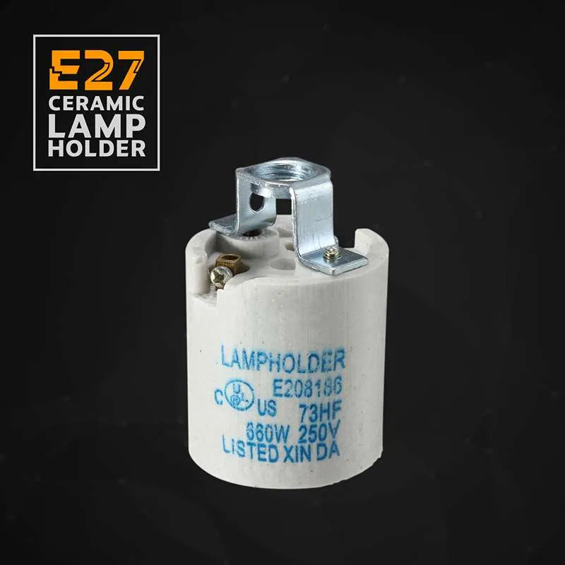 E27 Bulb Holder Edison Screw White Ceramic