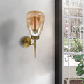 Amber Glass Wall Sconce with Copper Plated Finish – Perfect Illumination for Living Rooms, Bedside Reading, Stairs, Offices& Bars- Application image