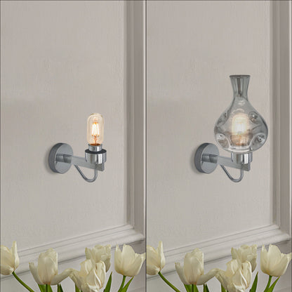 Modern Wall Light with Smoked Glass Chrome Plate & Vase Shape - Application Image 4