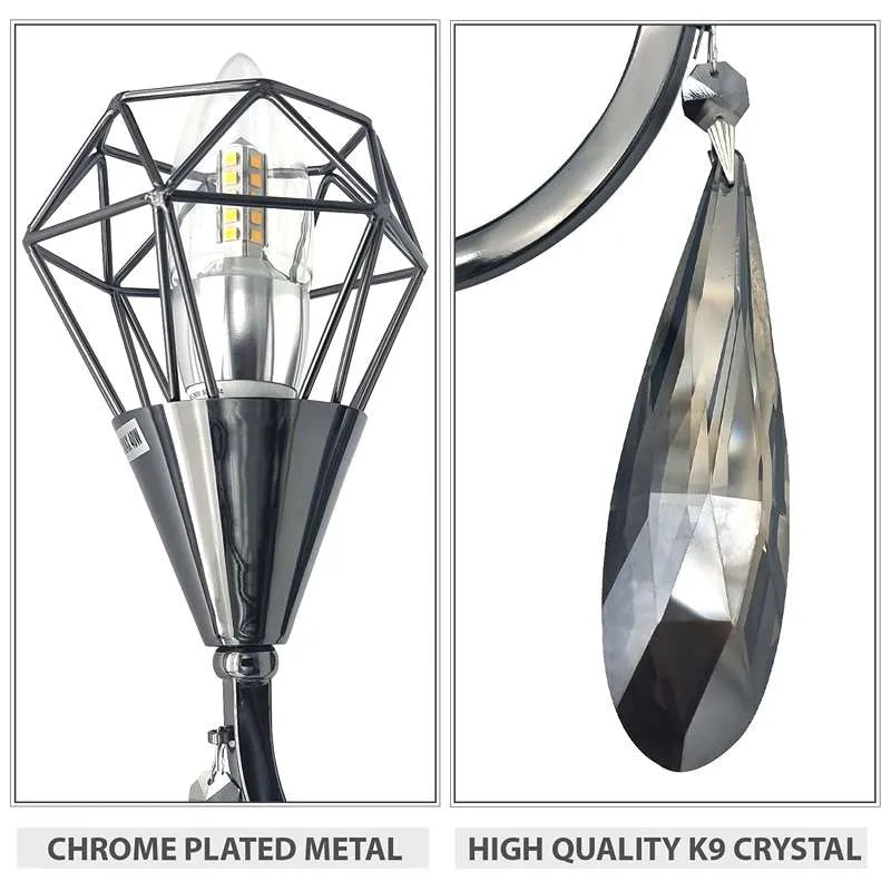 Candle lamp with Crystal diamond shade  -Structure image 