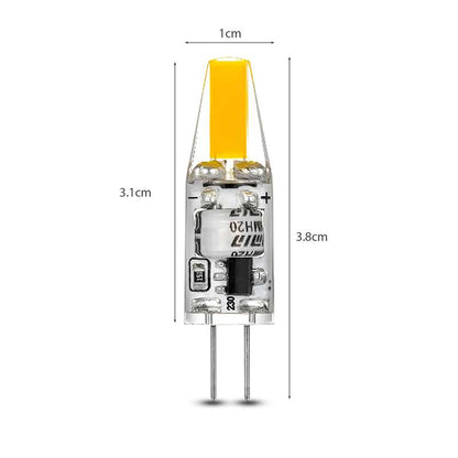 G4 COB Chip 220v LED Light Replace Halogen Bulb For LED Beam Angle 360 Degree- Size Image