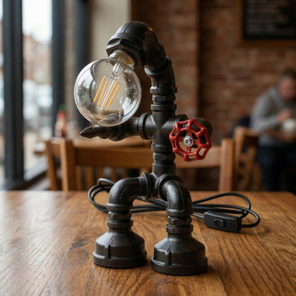 water pipe lamp retro table