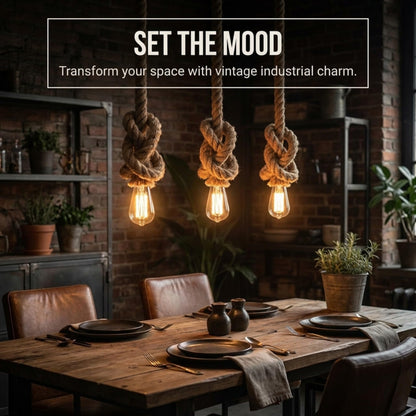 Hemp Ceiling Pendant Light Fitting E27 Lamp~4108