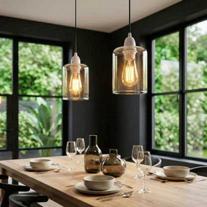 2Pack Glass Lamp Shade E27 Easy Fit Ceiling Pendant~4111