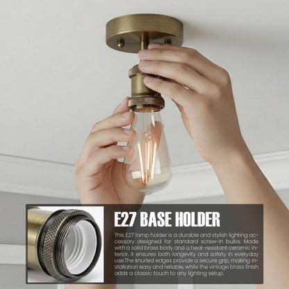 2 Pack Vintage Fully Earth Ceiling Light Flush Mount E27 Lamp~4083