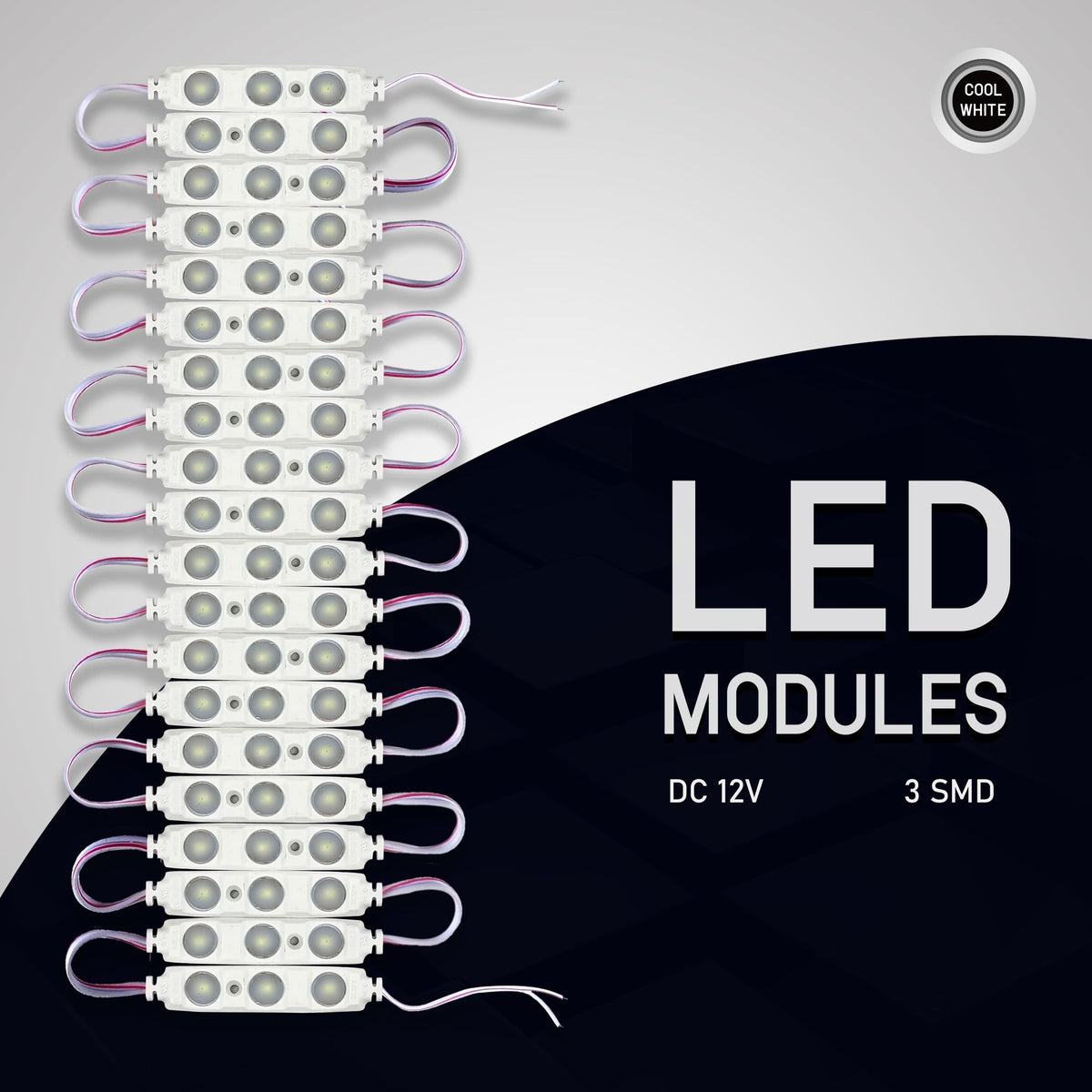 12V IP65 Waterproof LED Module 1.5W 12V Light 200 Pack.
