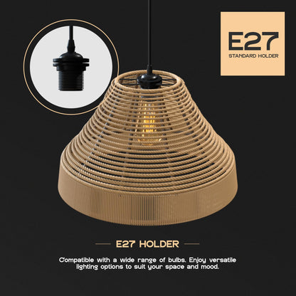 Rustic Hemp Rope Pendant Light Fitting 2PCS ~4043