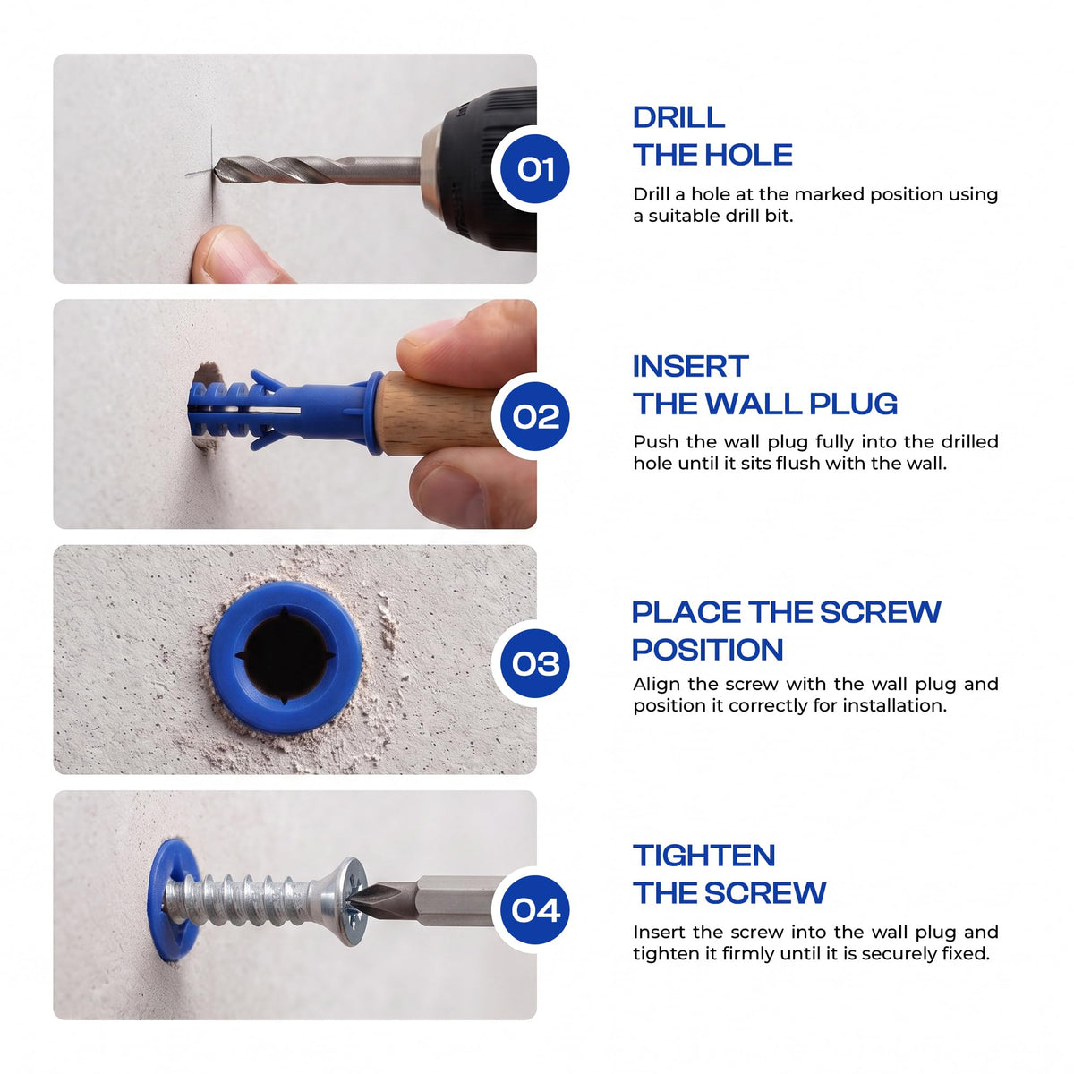 Wall Plugs and Screws Set Wall Anchors~4051