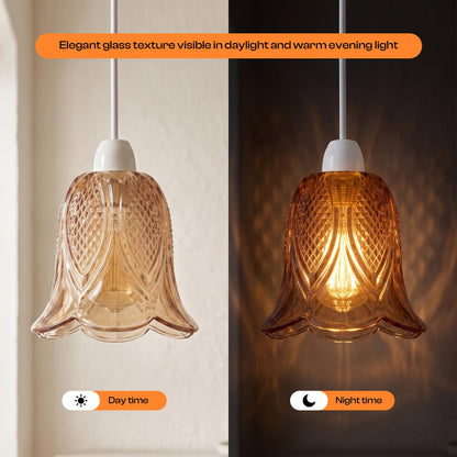 Amber Glass Lamp Shade Pendant Light Replacement~4081