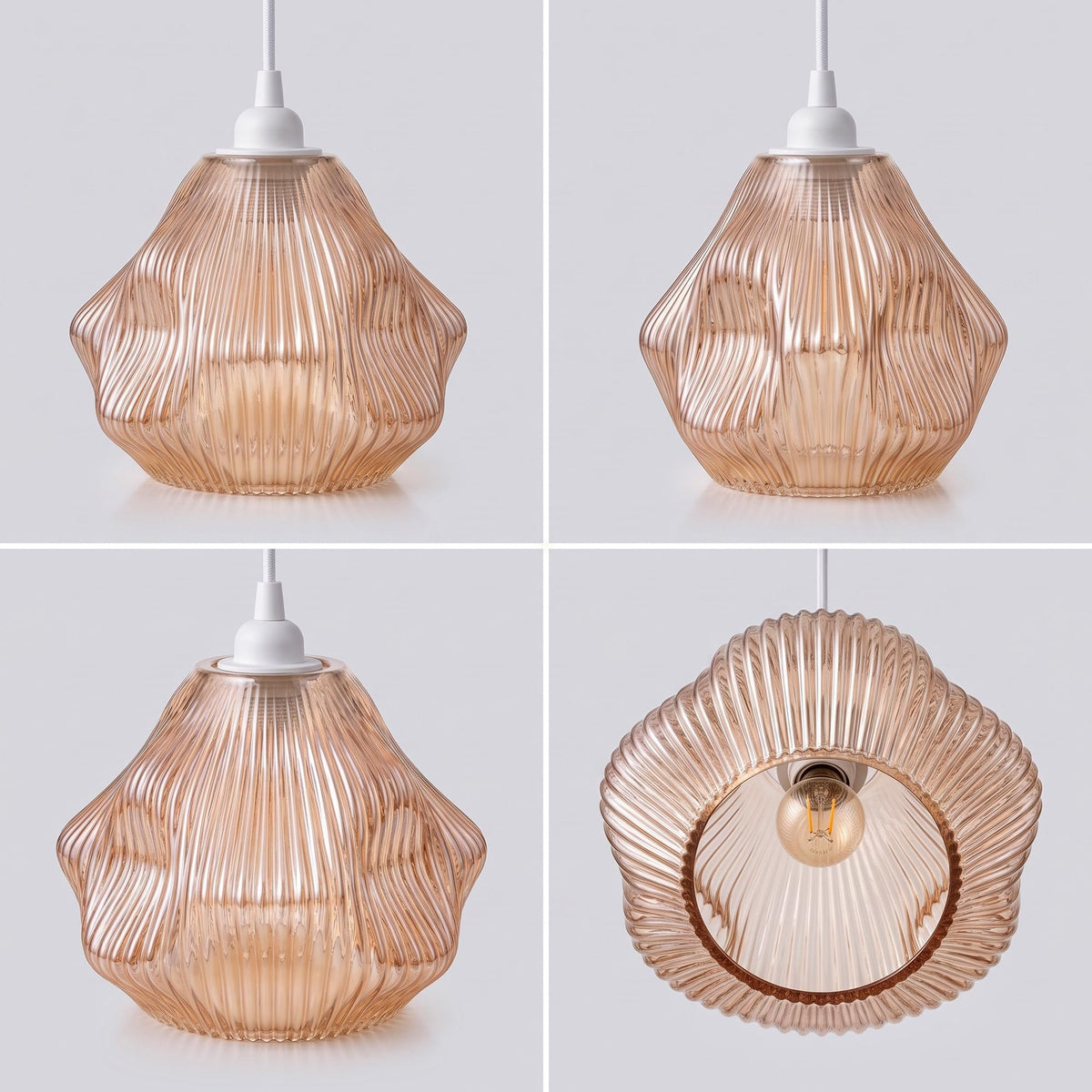 Amber Glass Lamp Shade Pendant Light Replacement~4081