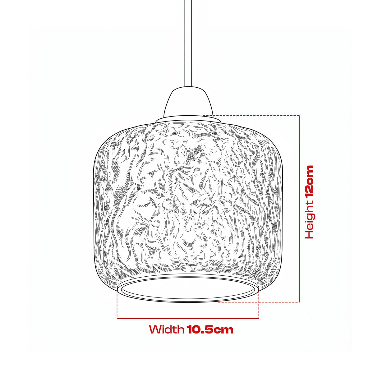 2Pack Glass Lamp Shade E27 Easy Fit Ceiling Pendant~4111