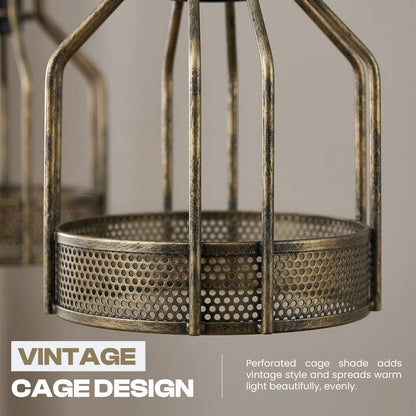 retro black metal cage lamp