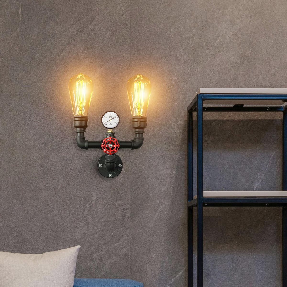 E27 socket pipe wall lamp