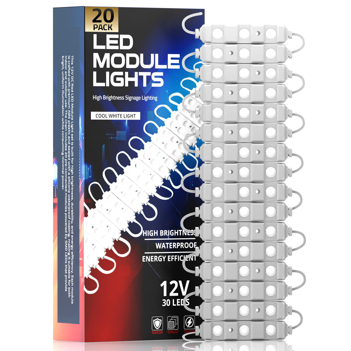 50/100 Pcs 12V 1.5W LED Module Light  IP65 Waterproof 50 PACK ~4144