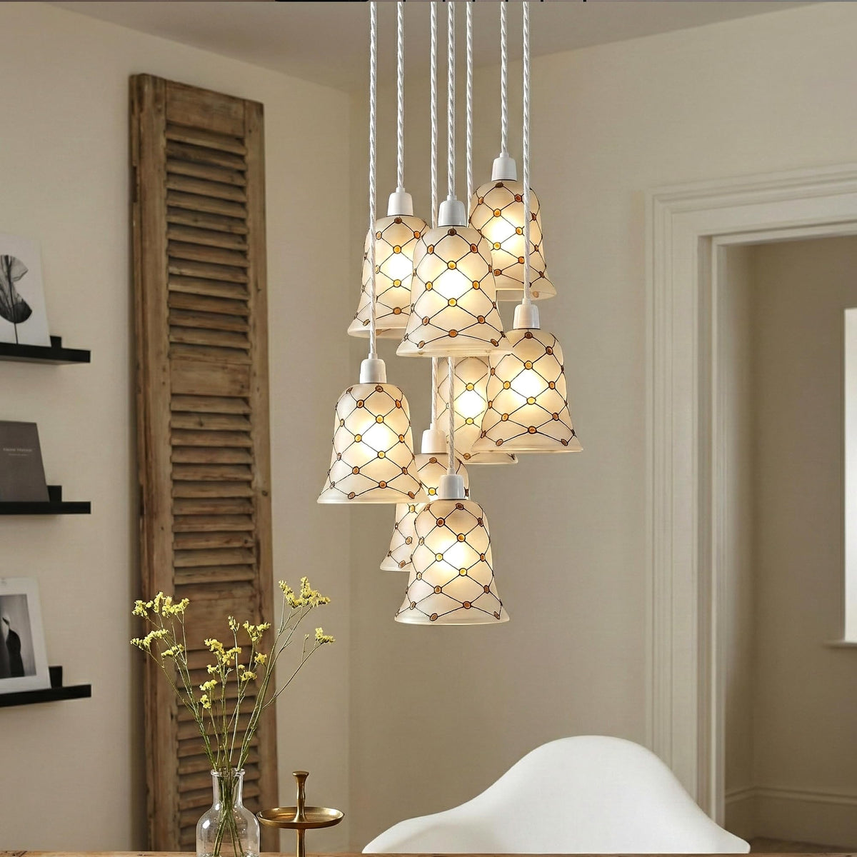 modern glass lamp shade ribbed