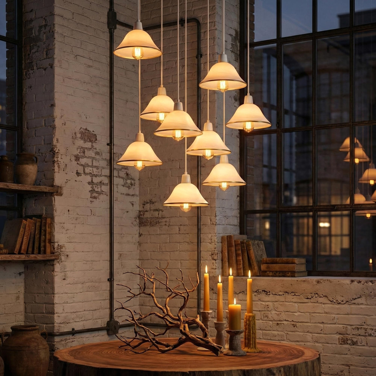 pendant glass lampshade lamp