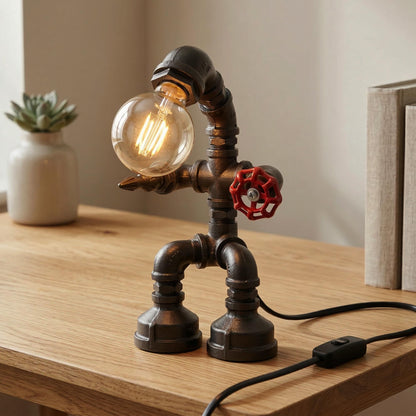 water pipe lamp retro table