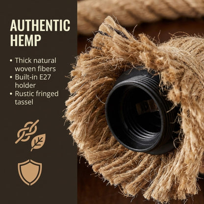 Hemp Ceiling Pendant Light Fitting E27 Lamp~4108