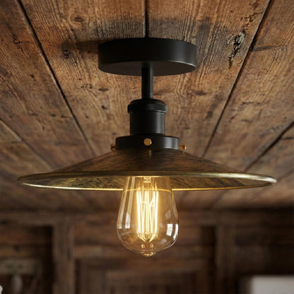 Industrial E27 Semi Flush Mount Ceiling Light~4041