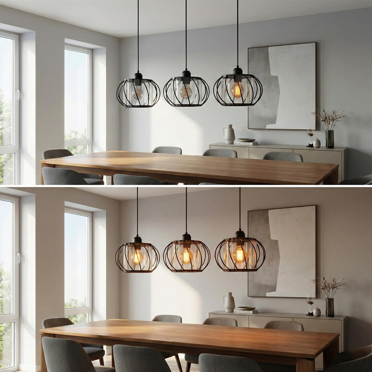3 head hanging lamp lighting