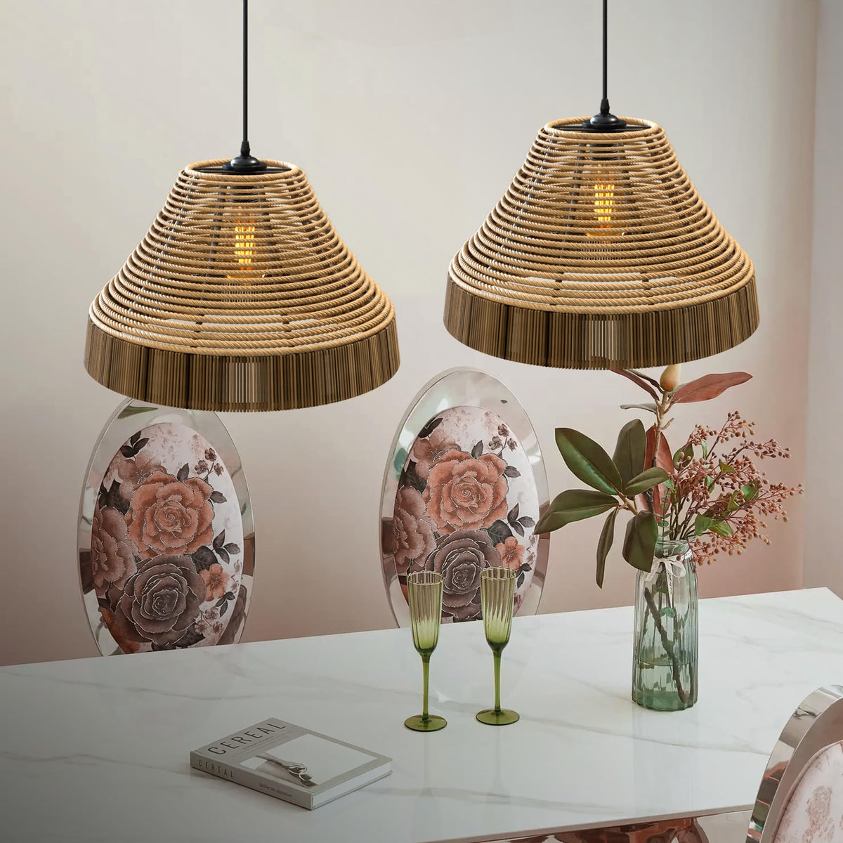 41cm jute rope pendant light