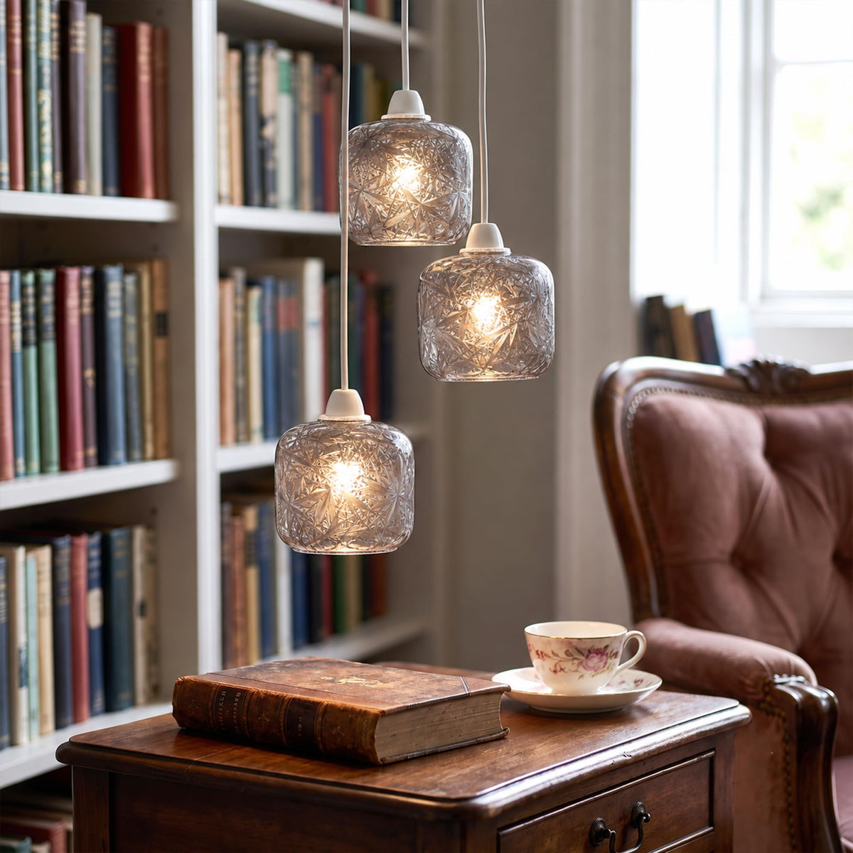 2Pack Glass Lamp Shade E27 Easy Fit Ceiling Pendant~4111