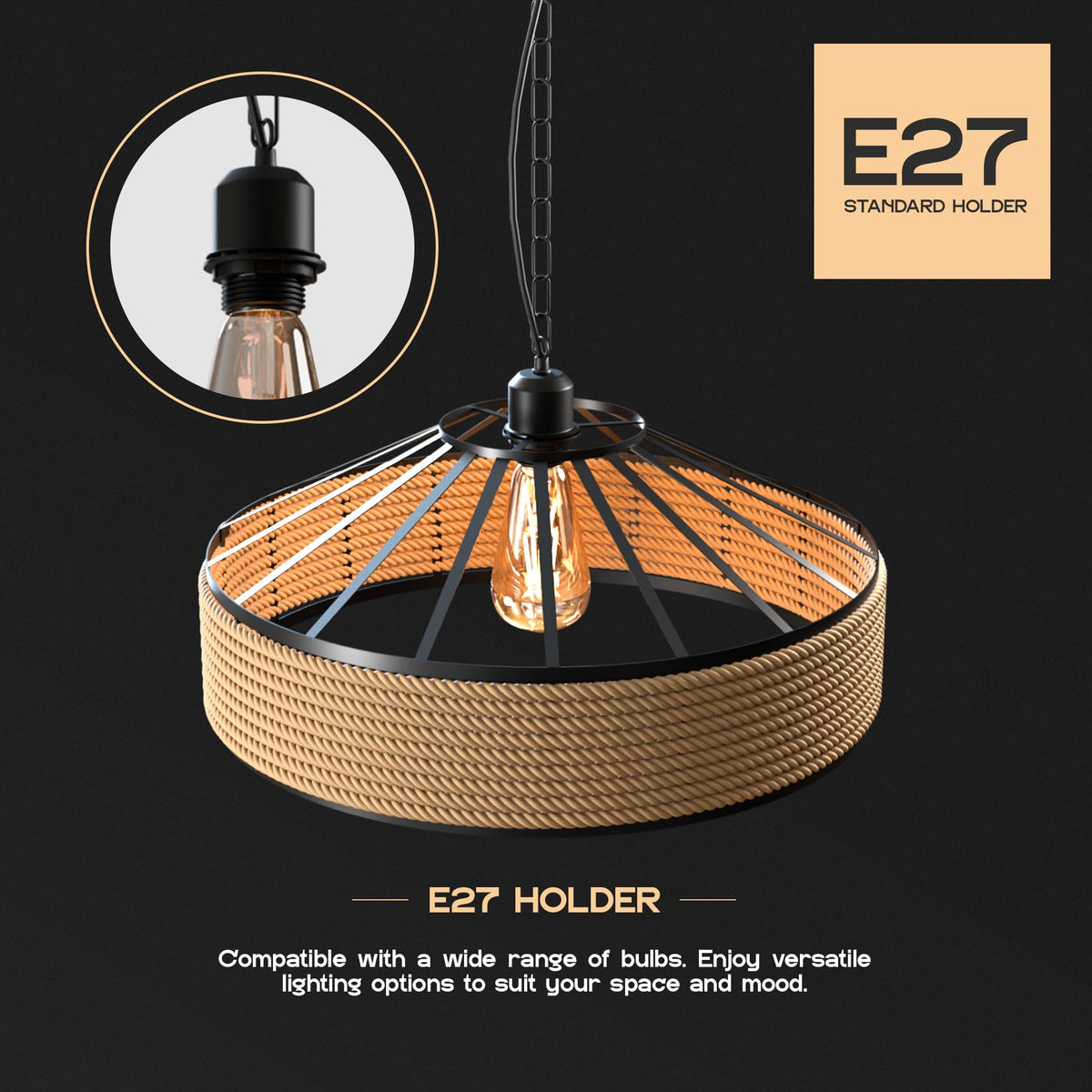 jute ceiling light