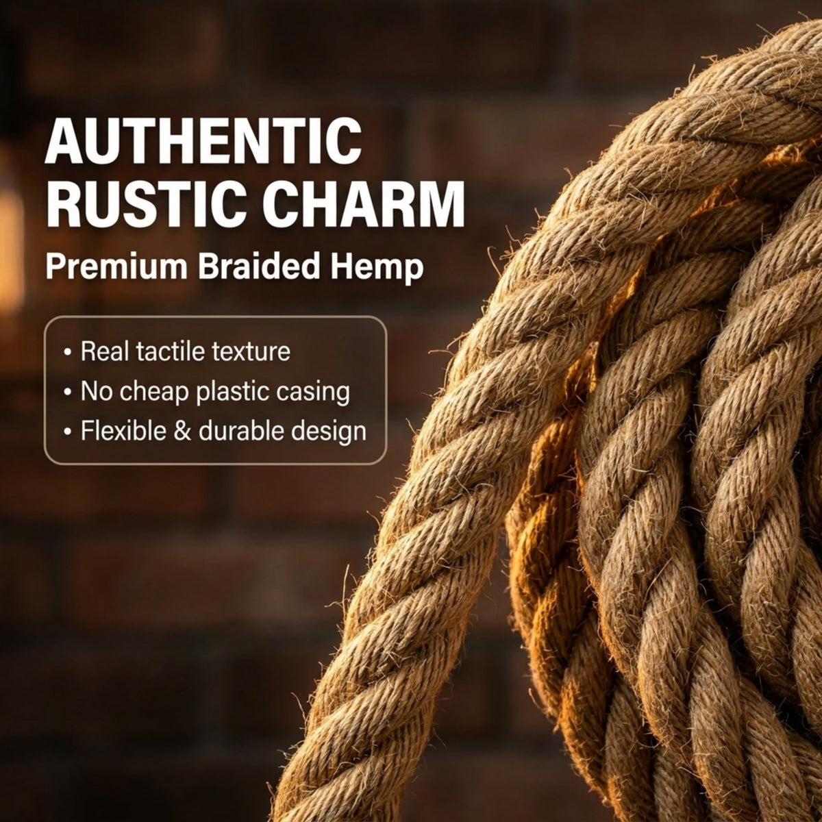 Hemp Ceiling Pendant Light Fitting E27 Lamp~4109