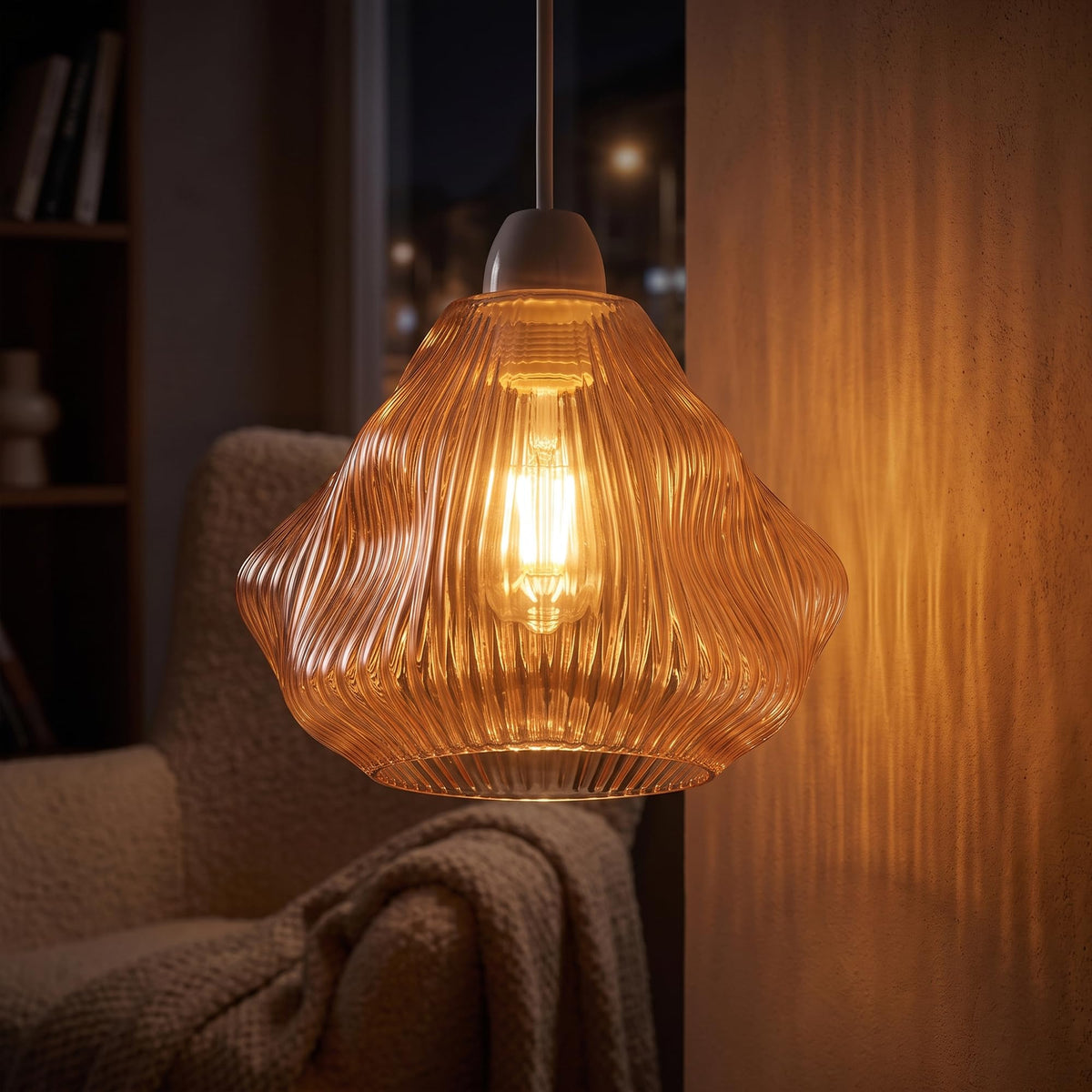 Amber Glass Lamp Shade Pendant Light Replacement~4081