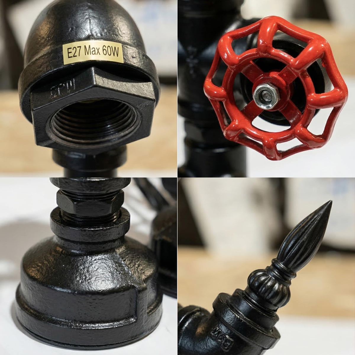 water pipe lamp retro table