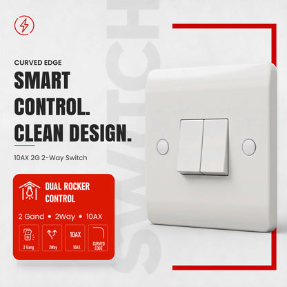 1, 2 & 3 Gang 2 Way White Light Switches 250V AC~4035